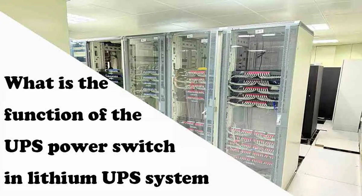 What is the function of the UPS power switch in lithium UPS system